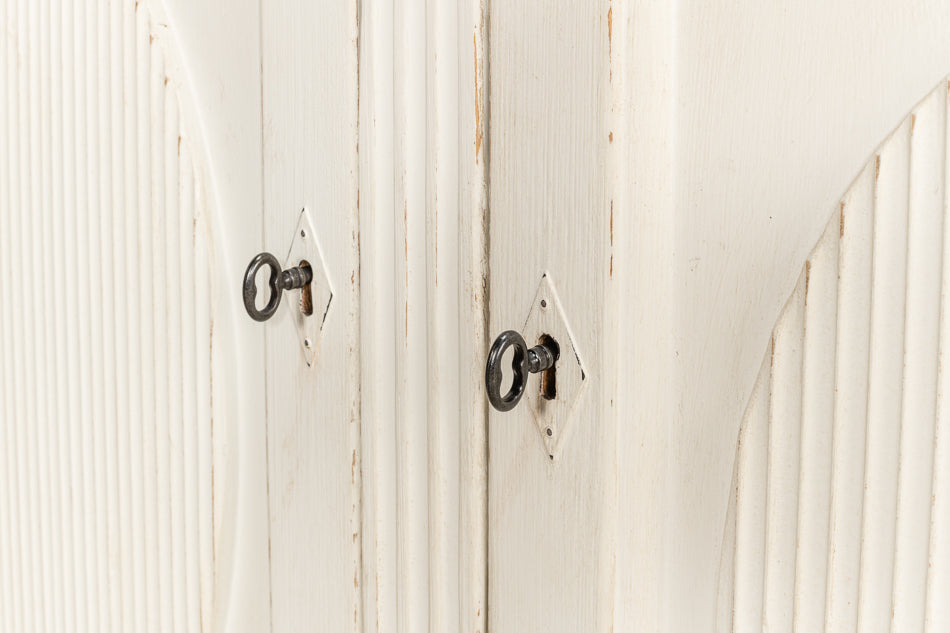 American Home Furniture | Sarreid - Ribbon Three Door Sideboard - Ant.White
