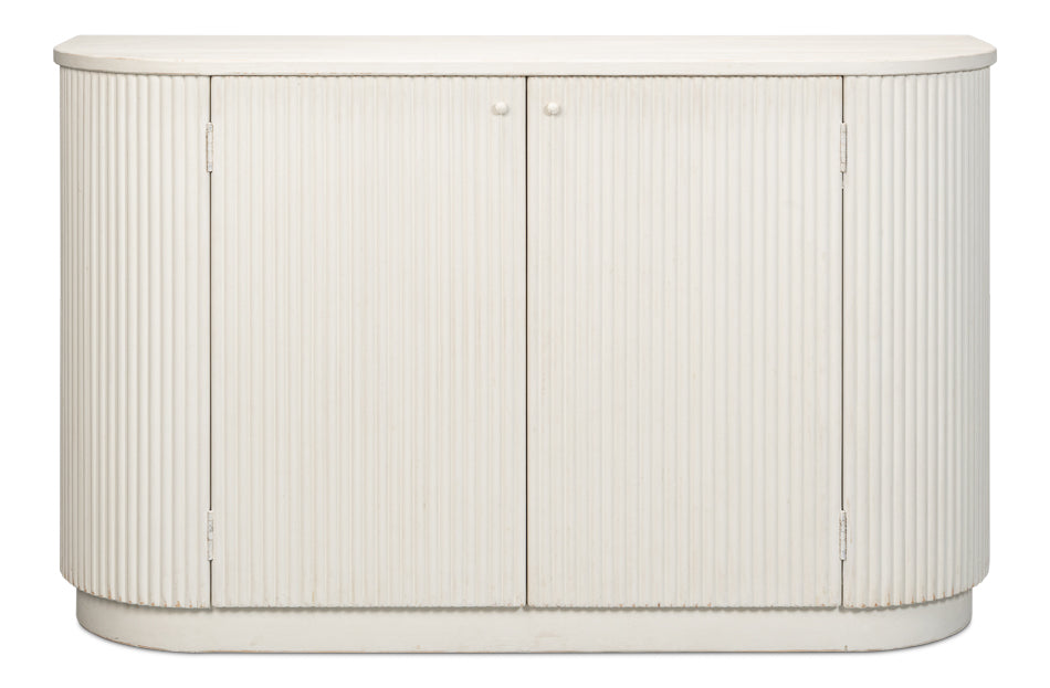 American Home Furniture | Sarreid - Halle Entrance Demilune - Antique White