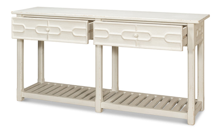 American Home Furniture | Sarreid - Isla Console Table - Antique White