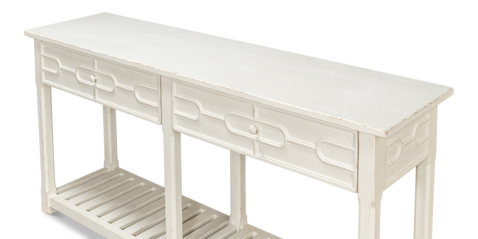 American Home Furniture | Sarreid - Isla Console Table - Antique White