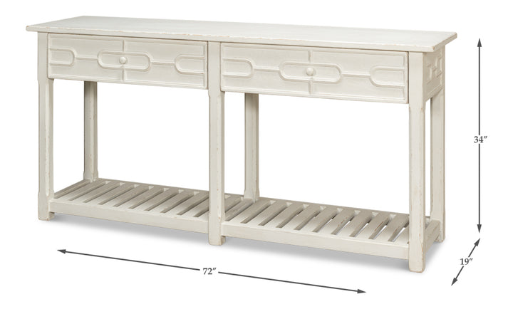 American Home Furniture | Sarreid - Isla Console Table - Antique White