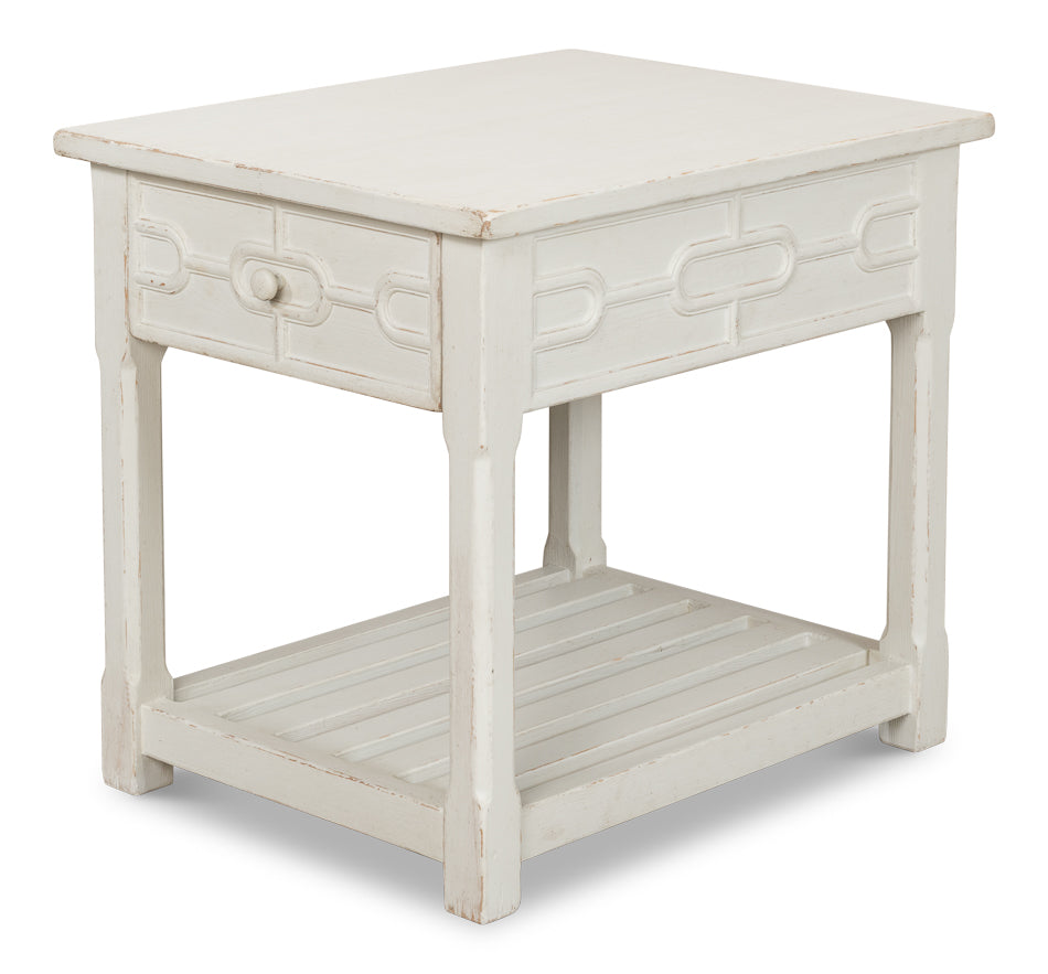 American Home Furniture | Sarreid - Isla Side Table - Antique White