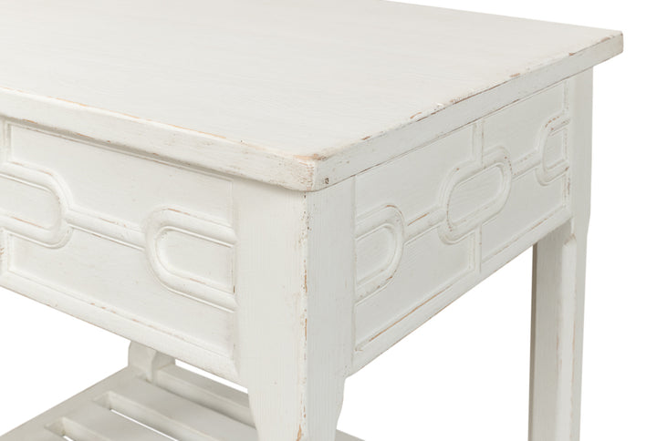 American Home Furniture | Sarreid - Isla Side Table - Antique White