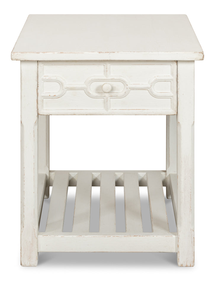 American Home Furniture | Sarreid - Isla Side Table - Antique White