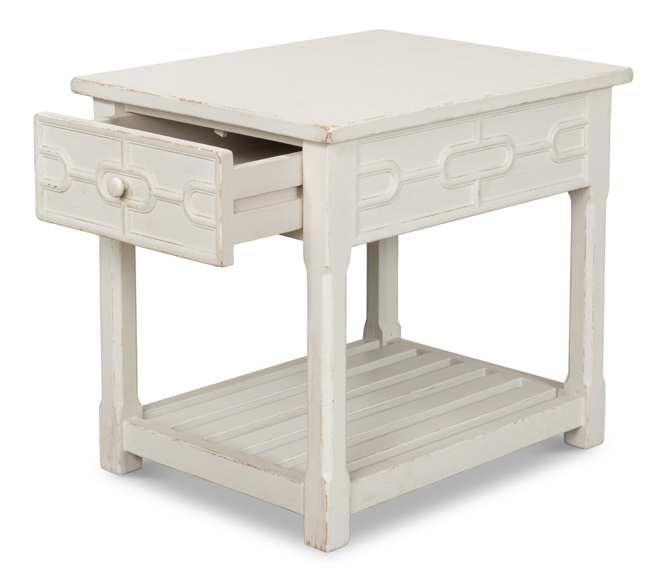 American Home Furniture | Sarreid - Isla Side Table - Antique White