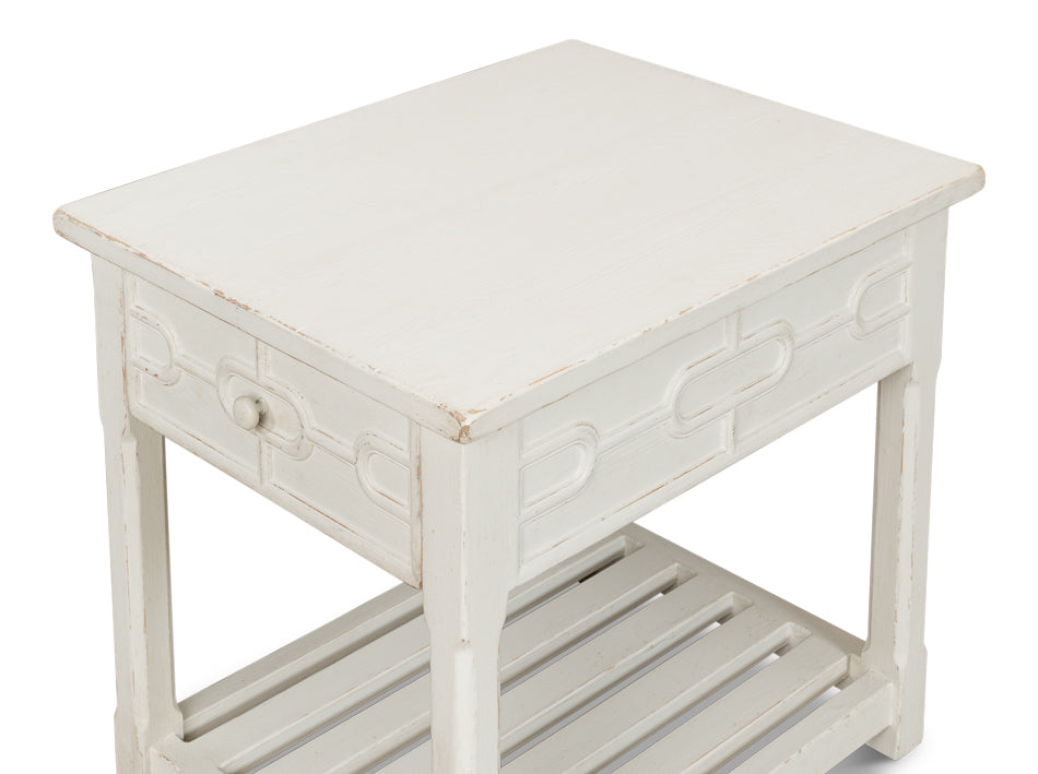 American Home Furniture | Sarreid - Isla Side Table - Antique White