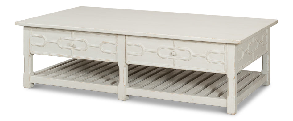 American Home Furniture | Sarreid - Isla Coffee Table - Antique White