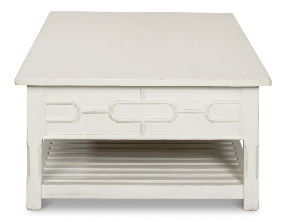 American Home Furniture | Sarreid - Isla Coffee Table - Antique White