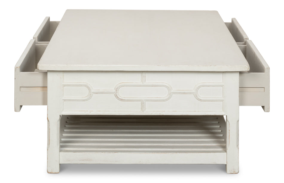 American Home Furniture | Sarreid - Isla Coffee Table - Antique White