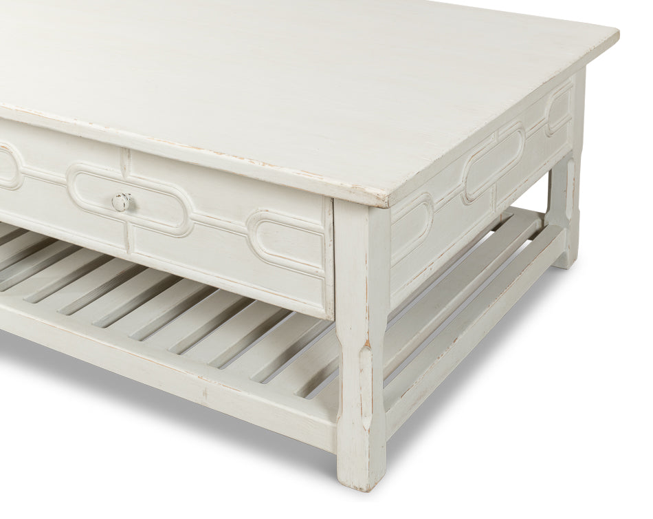 American Home Furniture | Sarreid - Isla Coffee Table - Antique White