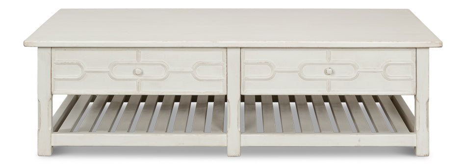 American Home Furniture | Sarreid - Isla Coffee Table - Antique White