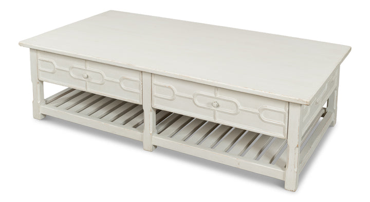 American Home Furniture | Sarreid - Isla Coffee Table - Antique White