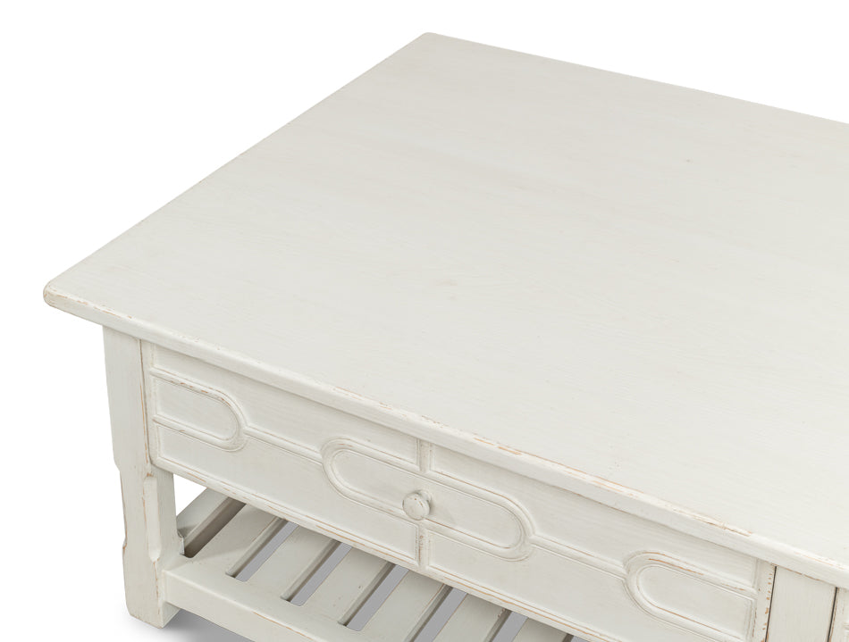 American Home Furniture | Sarreid - Isla Coffee Table - Antique White