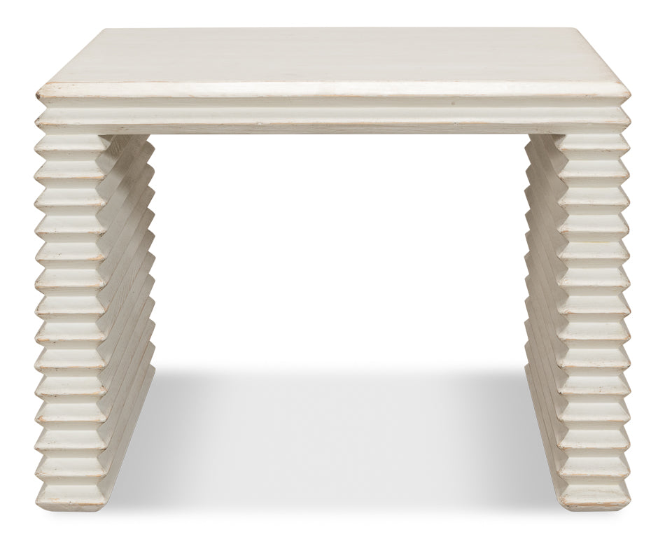 American Home Furniture | Sarreid - Stacked Stool - Antique White