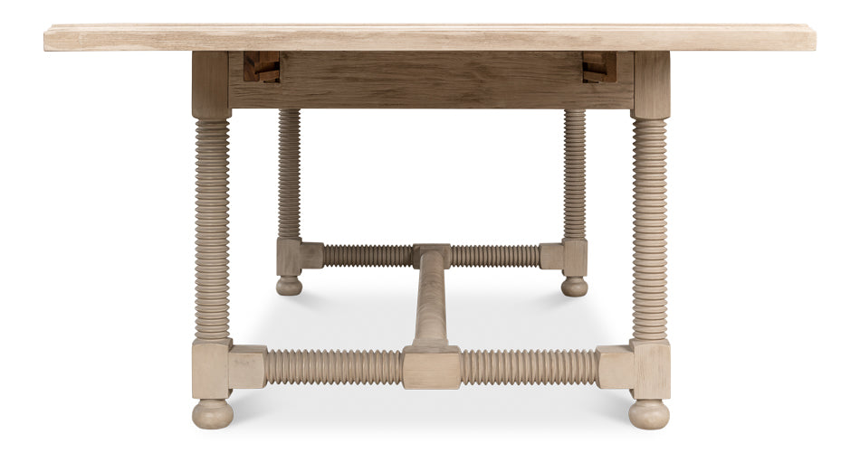 American Home Furniture | Sarreid - Jurow Equestrian Dining Table - Barn Grey