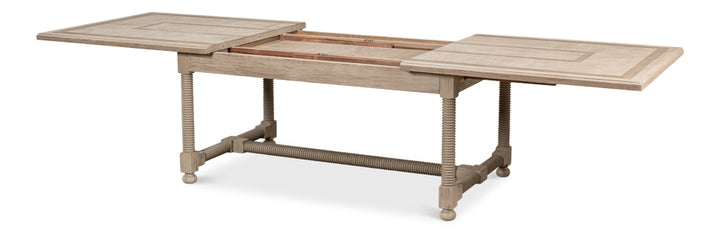 American Home Furniture | Sarreid - Jurow Equestrian Dining Table - Barn Grey