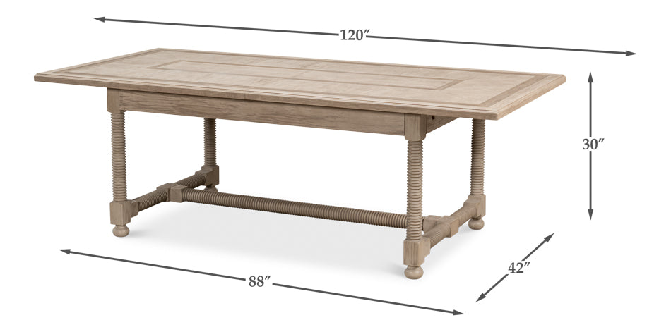 American Home Furniture | Sarreid - Jurow Equestrian Dining Table - Barn Grey