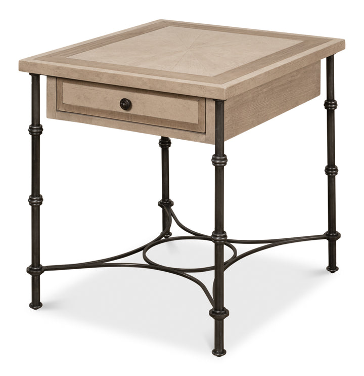 American Home Furniture | Sarreid - Chisholm Equestrian Side Table Barn Grey