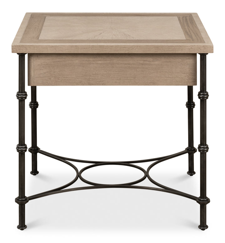 American Home Furniture | Sarreid - Chisholm Equestrian Side Table Barn Grey