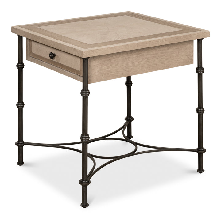 American Home Furniture | Sarreid - Chisholm Equestrian Side Table Barn Grey