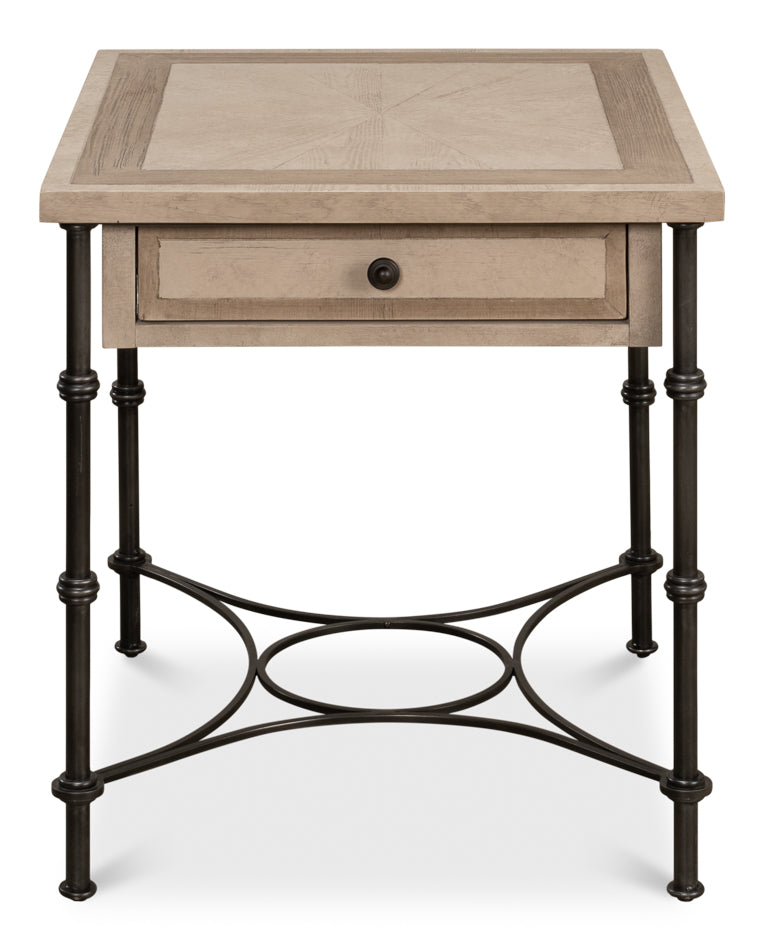 American Home Furniture | Sarreid - Chisholm Equestrian Side Table Barn Grey