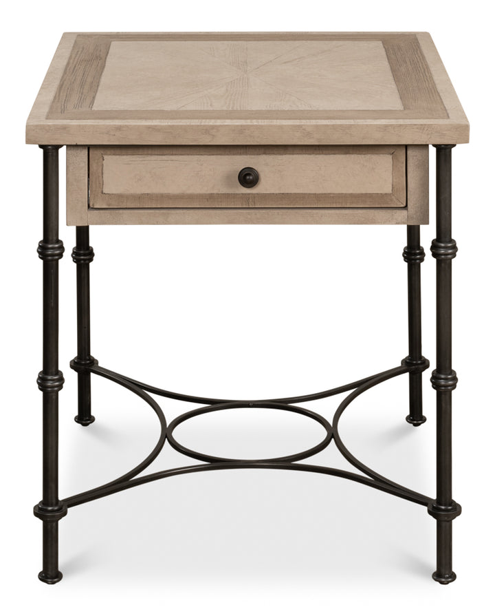 American Home Furniture | Sarreid - Chisholm Equestrian Side Table Barn Grey