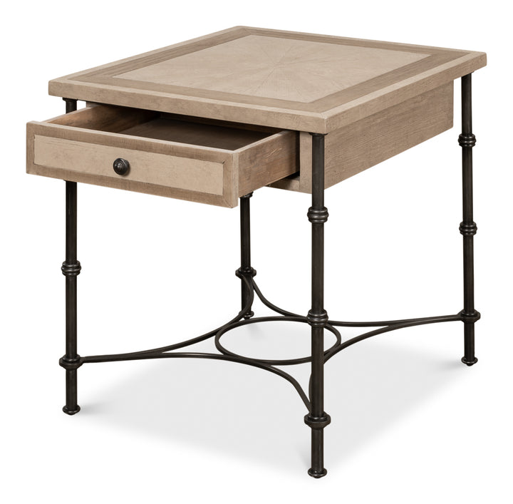 American Home Furniture | Sarreid - Chisholm Equestrian Side Table Barn Grey