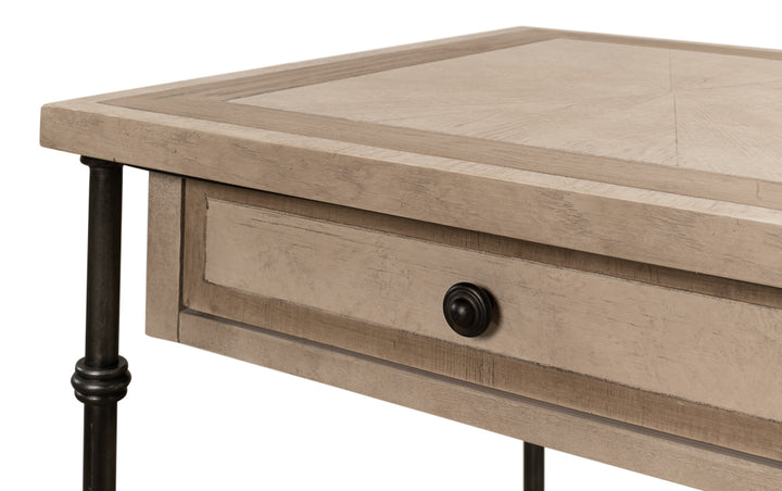 American Home Furniture | Sarreid - Chisholm Equestrian Side Table Barn Grey