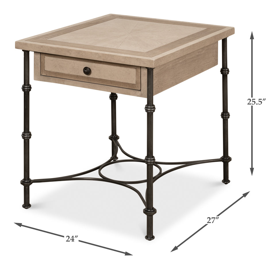 American Home Furniture | Sarreid - Chisholm Equestrian Side Table Barn Grey