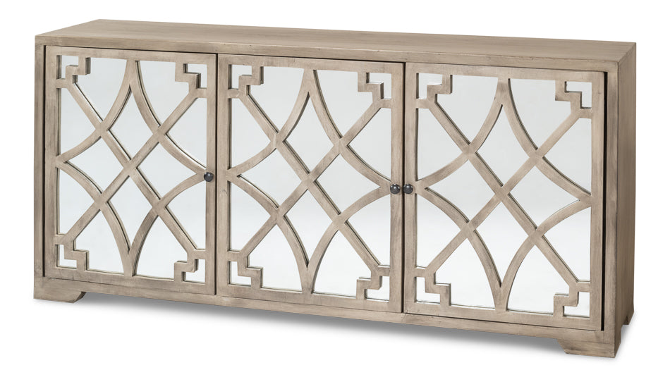 American Home Furniture | Sarreid - Olivier Three Door Mirrored Sideboard