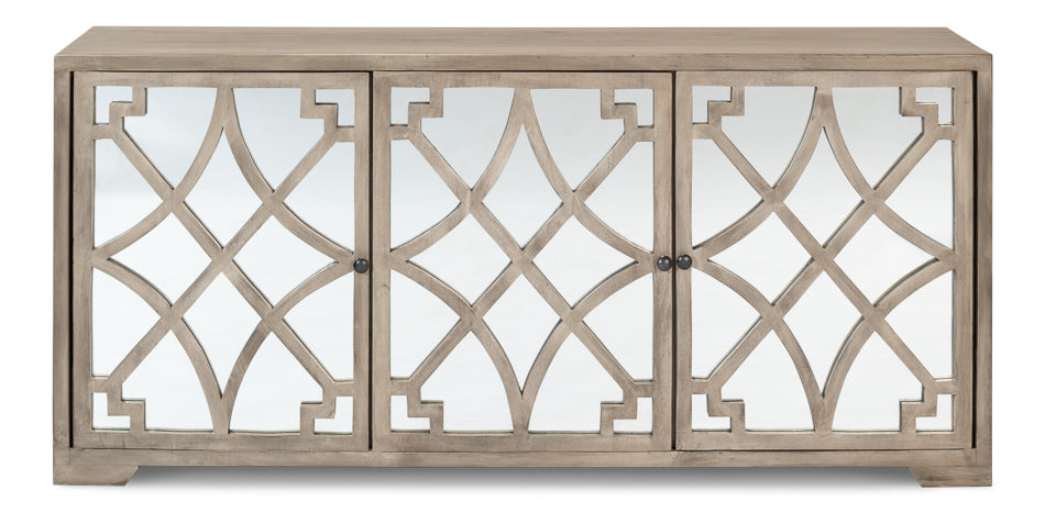 American Home Furniture | Sarreid - Olivier Three Door Mirrored Sideboard