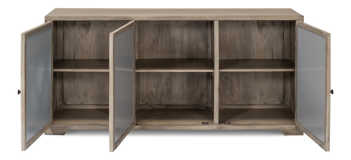 American Home Furniture | Sarreid - Olivier Three Door Mirrored Sideboard