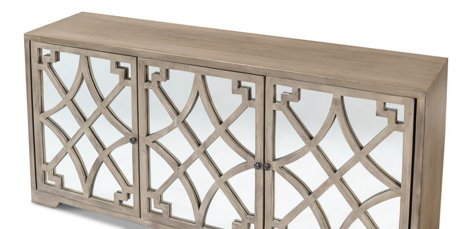 American Home Furniture | Sarreid - Olivier Three Door Mirrored Sideboard