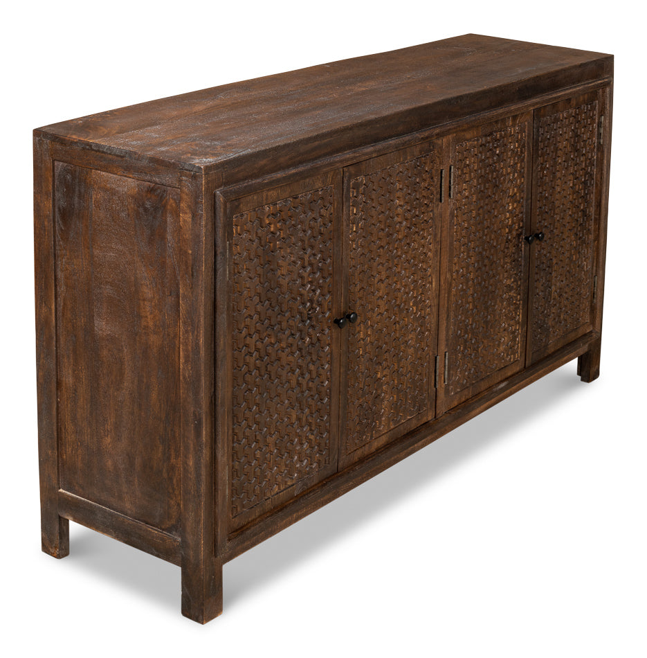 American Home Furniture | Sarreid - Battle Chainmail 4 Door Sideboard