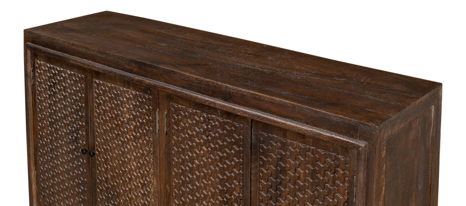 American Home Furniture | Sarreid - Battle Chainmail 4 Door Sideboard