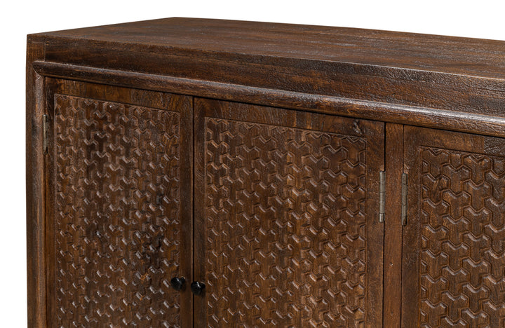 American Home Furniture | Sarreid - Battle Chainmail 4 Door Sideboard