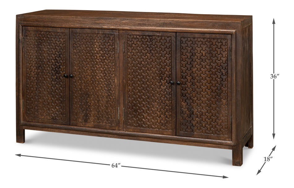 American Home Furniture | Sarreid - Battle Chainmail 4 Door Sideboard