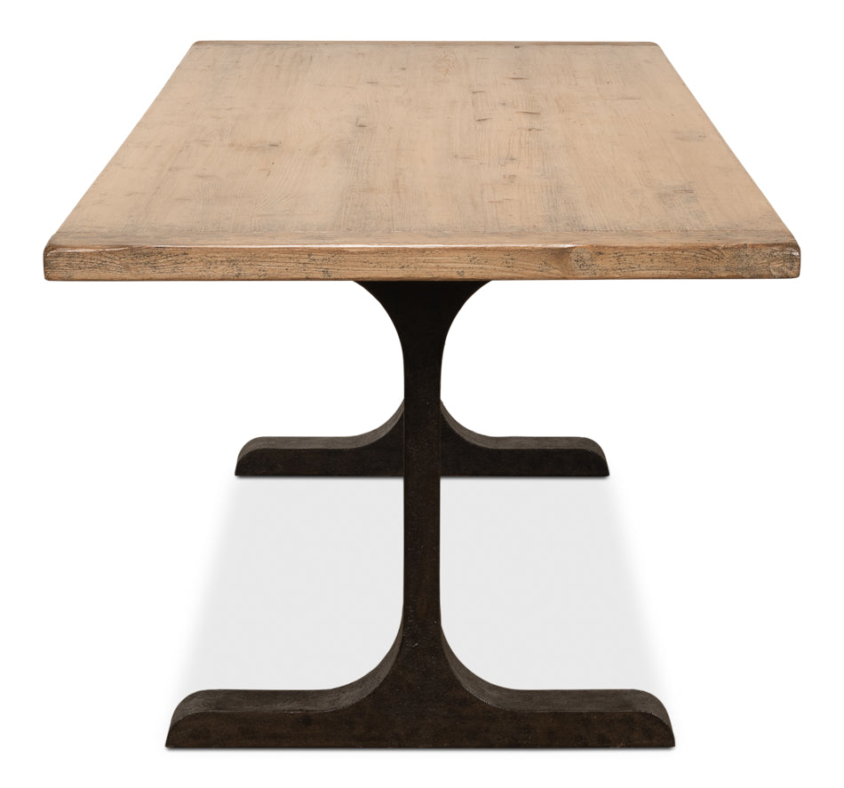 American Home Furniture | Sarreid - Decan Dining Table W/Iron Base