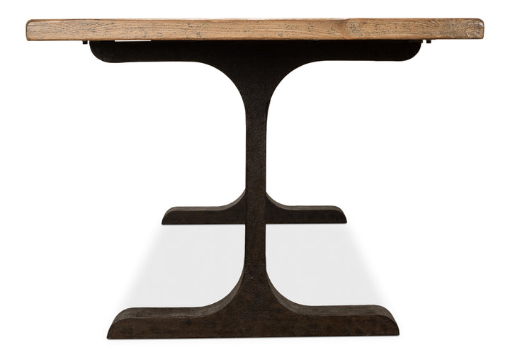 American Home Furniture | Sarreid - Decan Dining Table W/Iron Base