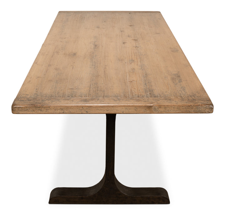 American Home Furniture | Sarreid - Decan Dining Table W/Iron Base