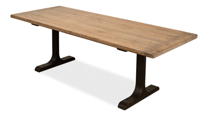 American Home Furniture | Sarreid - Decan Dining Table W/Iron Base