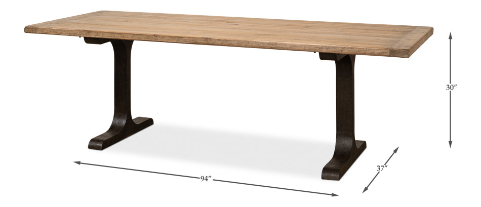 American Home Furniture | Sarreid - Decan Dining Table W/Iron Base