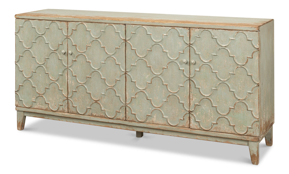 American Home Furniture | Sarreid - Cole Carved Sideboard - Sage