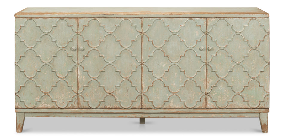 American Home Furniture | Sarreid - Cole Carved Sideboard - Sage