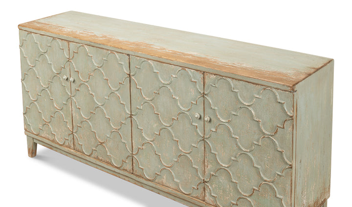 American Home Furniture | Sarreid - Cole Carved Sideboard - Sage