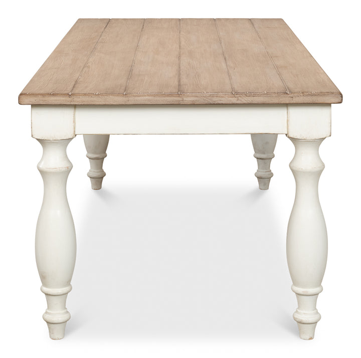 American Home Furniture | Sarreid - Brie Dining Table - Ant.White/Natural Top