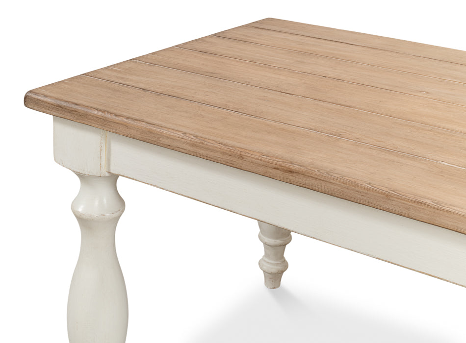 American Home Furniture | Sarreid - Brie Dining Table - Ant.White/Natural Top