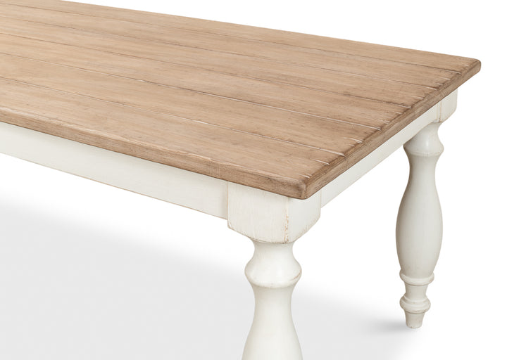 American Home Furniture | Sarreid - Brie Dining Table - Ant.White/Natural Top