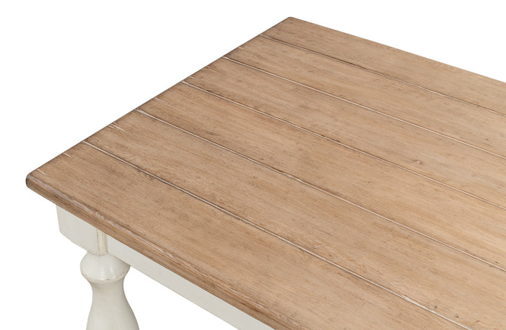 American Home Furniture | Sarreid - Brie Dining Table - Ant.White/Natural Top