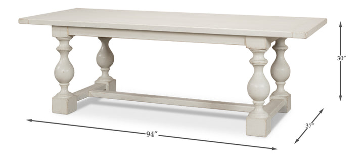 American Home Furniture | Sarreid - Owen Dining Table - Antique White